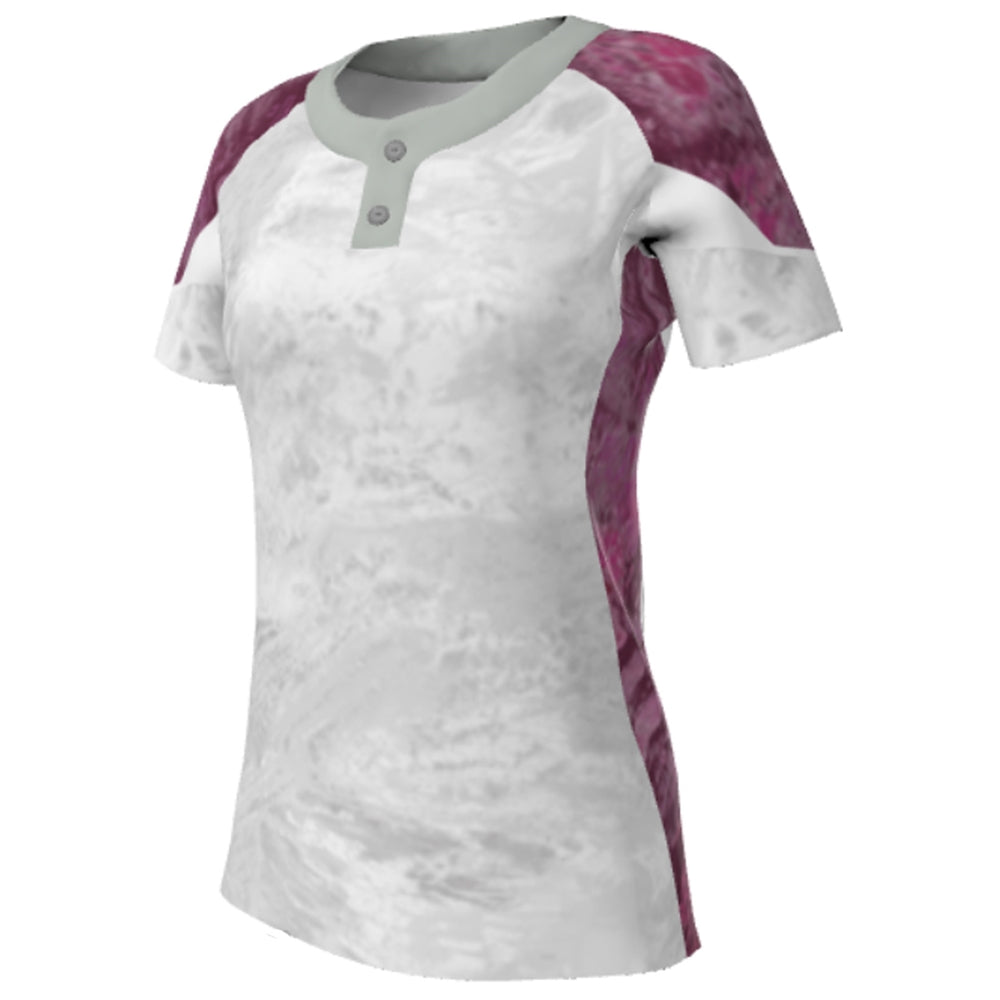 SUBLIMATED SOFTBALL TWO BUTTON OR V-NECK JERSEY - TEAM ADVANTAGE ONLY