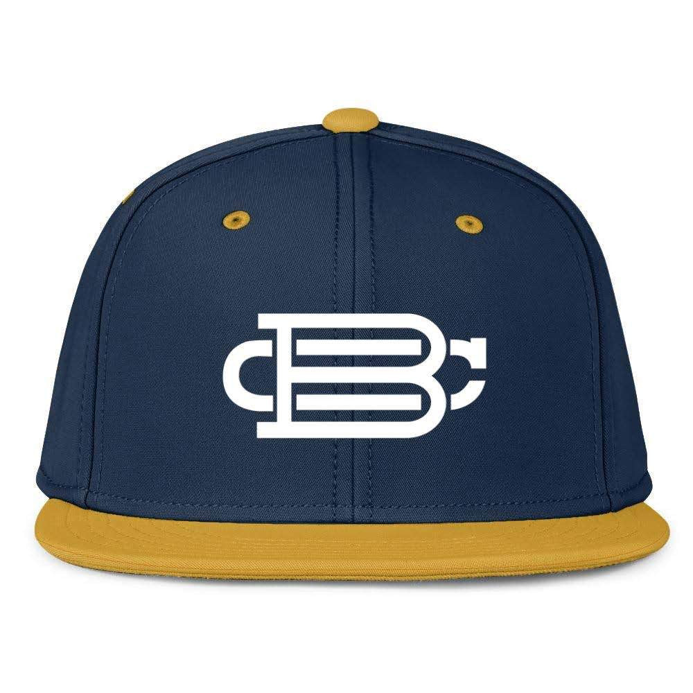 Navy Blue With Gold Bill Fitted BC Hat Bat Club USA