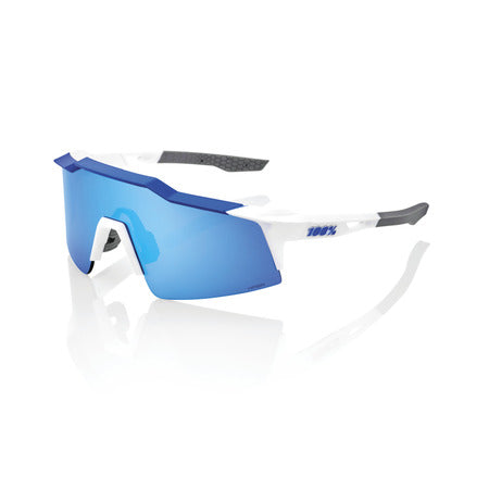 100% - SPEEDCRAFT SL Matte White/Metallic Blue - HiPER Blue Multilayer Mirror Lens