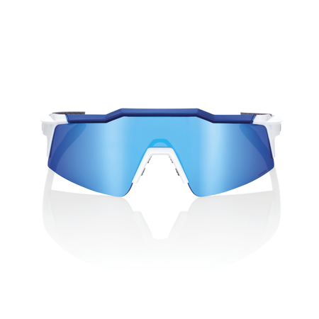 100% - SPEEDCRAFT SL Matte White/Metallic Blue - HiPER Blue Multilayer Mirror Lens
