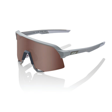 100% -S3 Soft Tact Stone Grey - HiPER Crimson Silver Mirror Lens