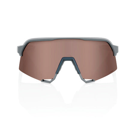 100% -S3 Soft Tact Stone Grey - HiPER Crimson Silver Mirror Lens