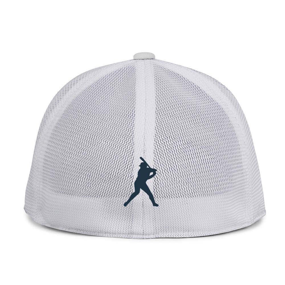White with Gold Front Fitted BC Hat Bat Club USA