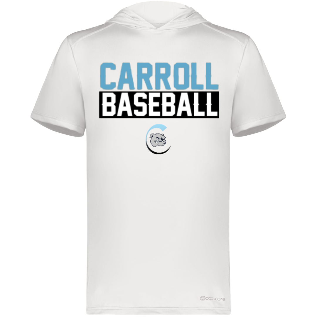 Carroll Baseball Short Sleeve Hoodie Powered by Coolcore®