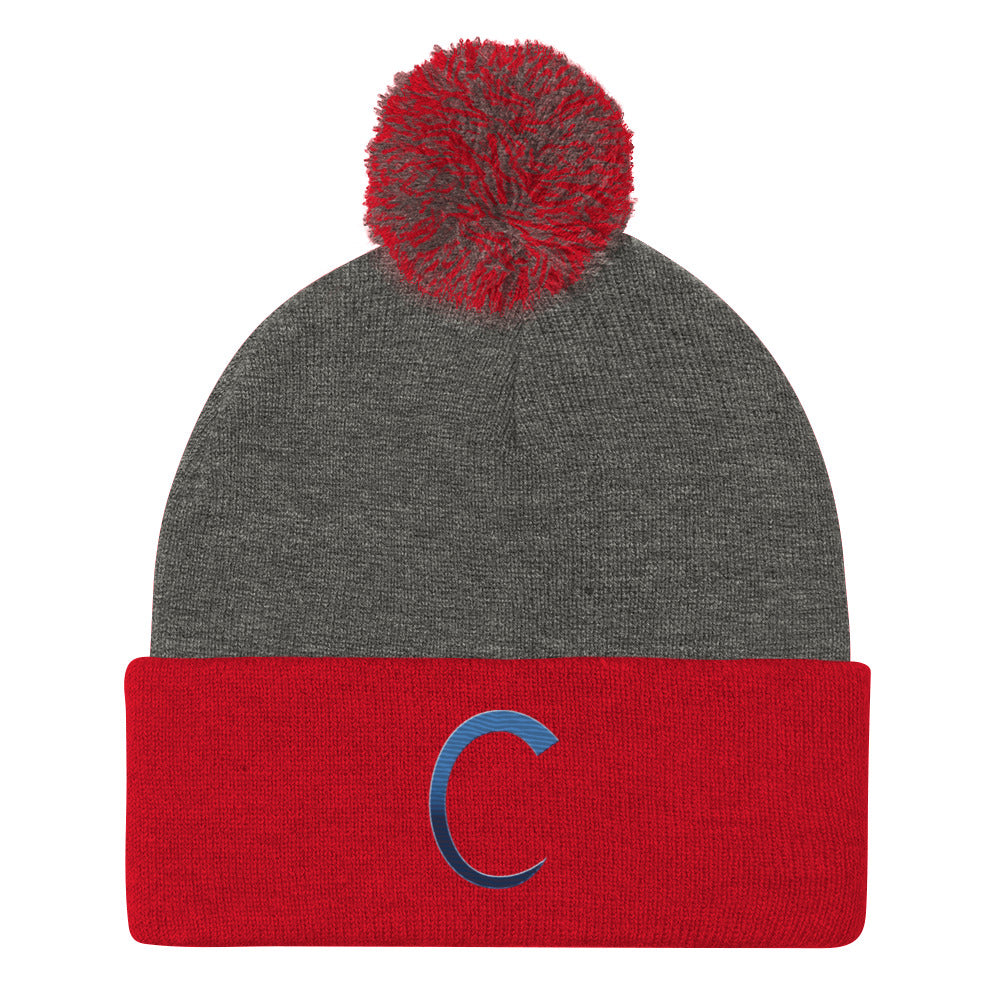 Carroll baseball Pom-Pom Beanie