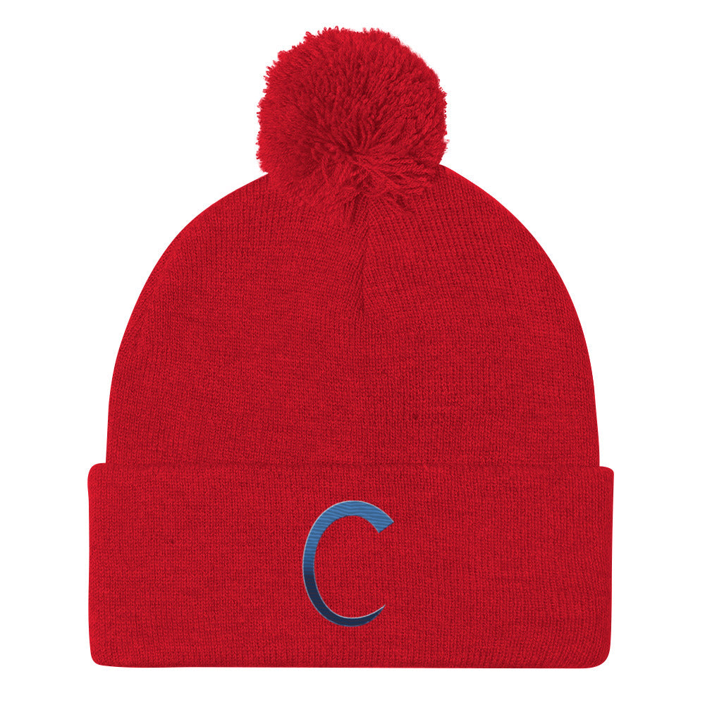 Carroll baseball Pom-Pom Beanie