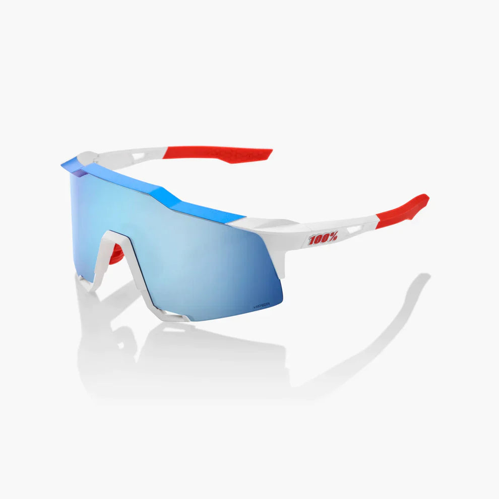 SPEEDCRAFT® TotalEnergies Team Matte White / Metallic Blue HiPER® Blue Multilayer Mirror Lens Bat Club USA