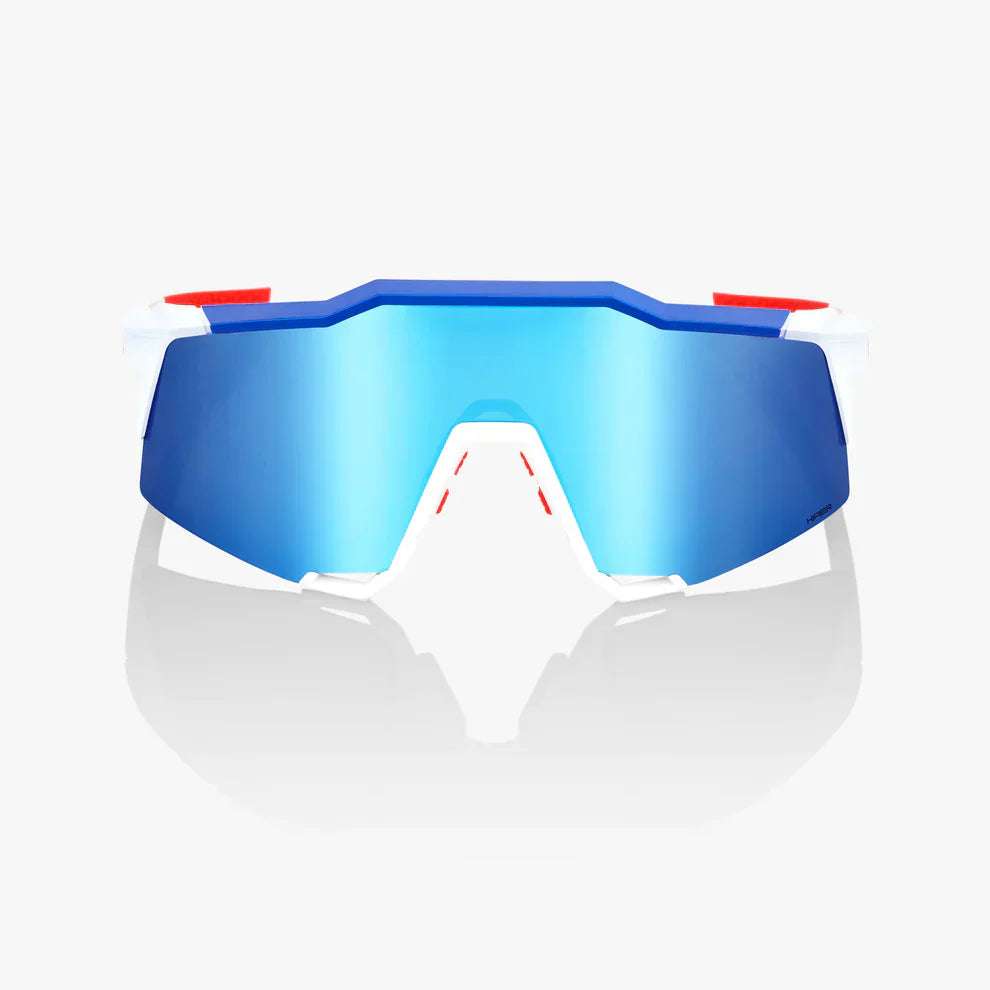 SPEEDCRAFT® TotalEnergies Team Matte White / Metallic Blue HiPER® Blue Multilayer Mirror Lens - Team Store Bat Club USA