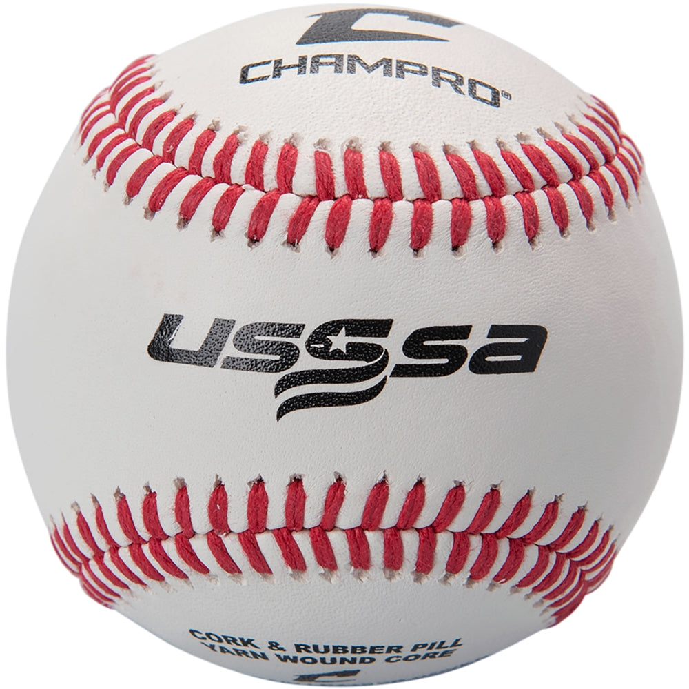 CHAMPRO USSSA GAME- FULL GRAIN LEATHER COVER - 10 DZ PER ORDER Bat Club USA