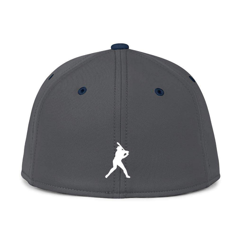 Gray & Navy Blue Fitted BC Hat Bat Club USA