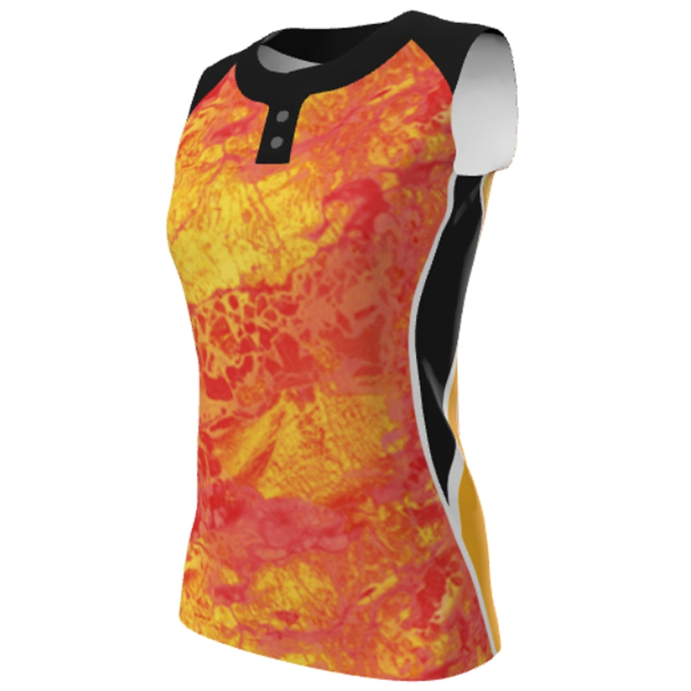SUBLIMATED SOFTBALL TWO BUTTON OR V-NECK JERSEY - TEAM ADVANTAGE ONLY