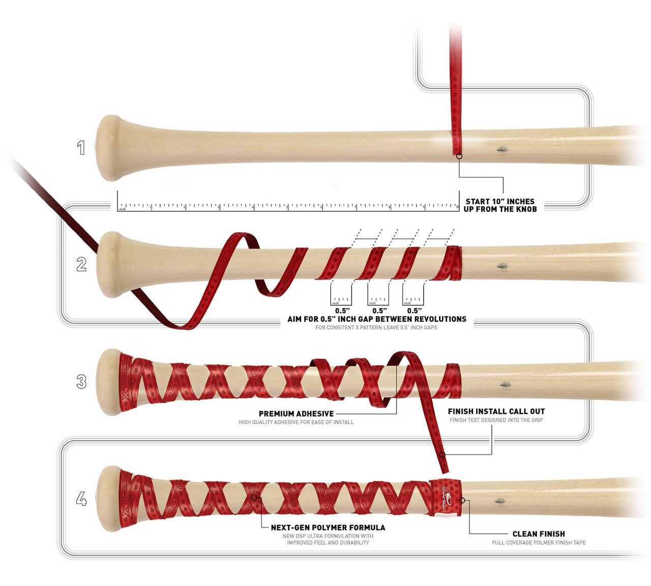 Lizard Skins DSP Ultra X Diamond White Bat Grip 0.5mm - Team Store Bat Club USA