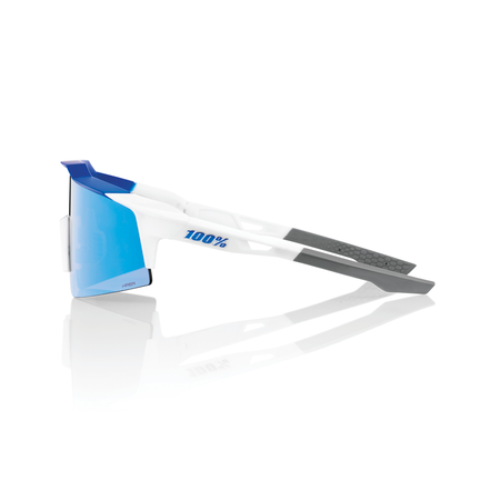 100% - SPEEDCRAFT SL Matte White/Metallic Blue - HiPER Blue Multilayer Mirror Lens