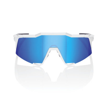 100% - SPEEDCRAFT Matte White - HiPER Blue Multilayer Mirror Lens