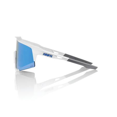 100% - SPEEDCRAFT Matte White - HiPER Blue Multilayer Mirror Lens