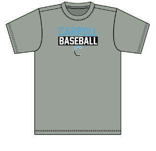 Baseball practice tee Gray - Carroll Baseball