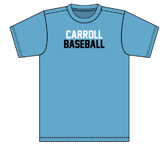 Baseball practice tee Columbia Blue - Carroll Baseball