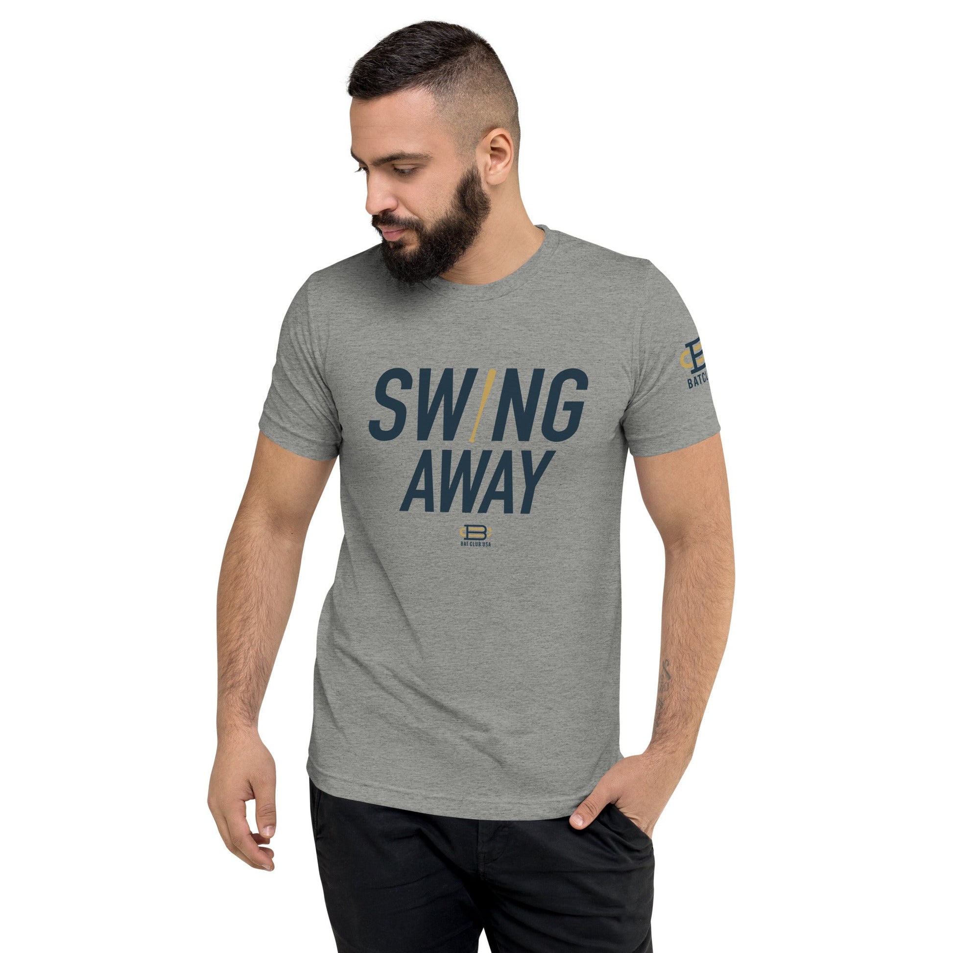 Swing Away - Gray Short sleeve t-shirt Bat Club USA