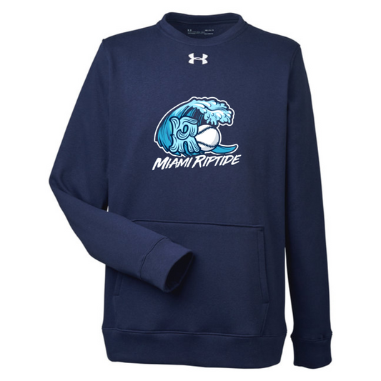 Under Armour Men's Hustle Fleece Crewneck Sweatshirt  - Miami Riptide Baseball