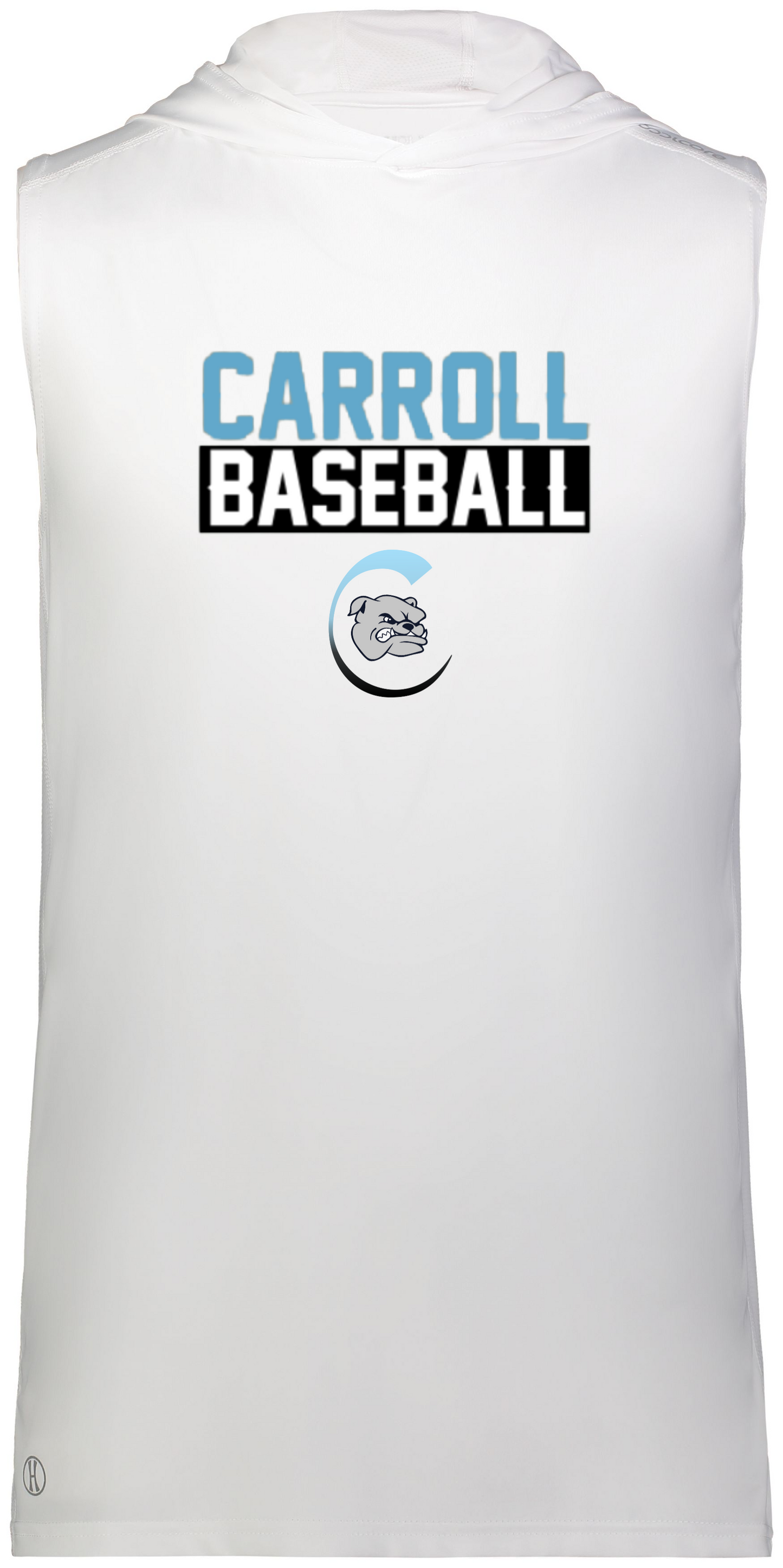 Carroll Baseball Sleeveless Hoodie Powered by Coolcore®