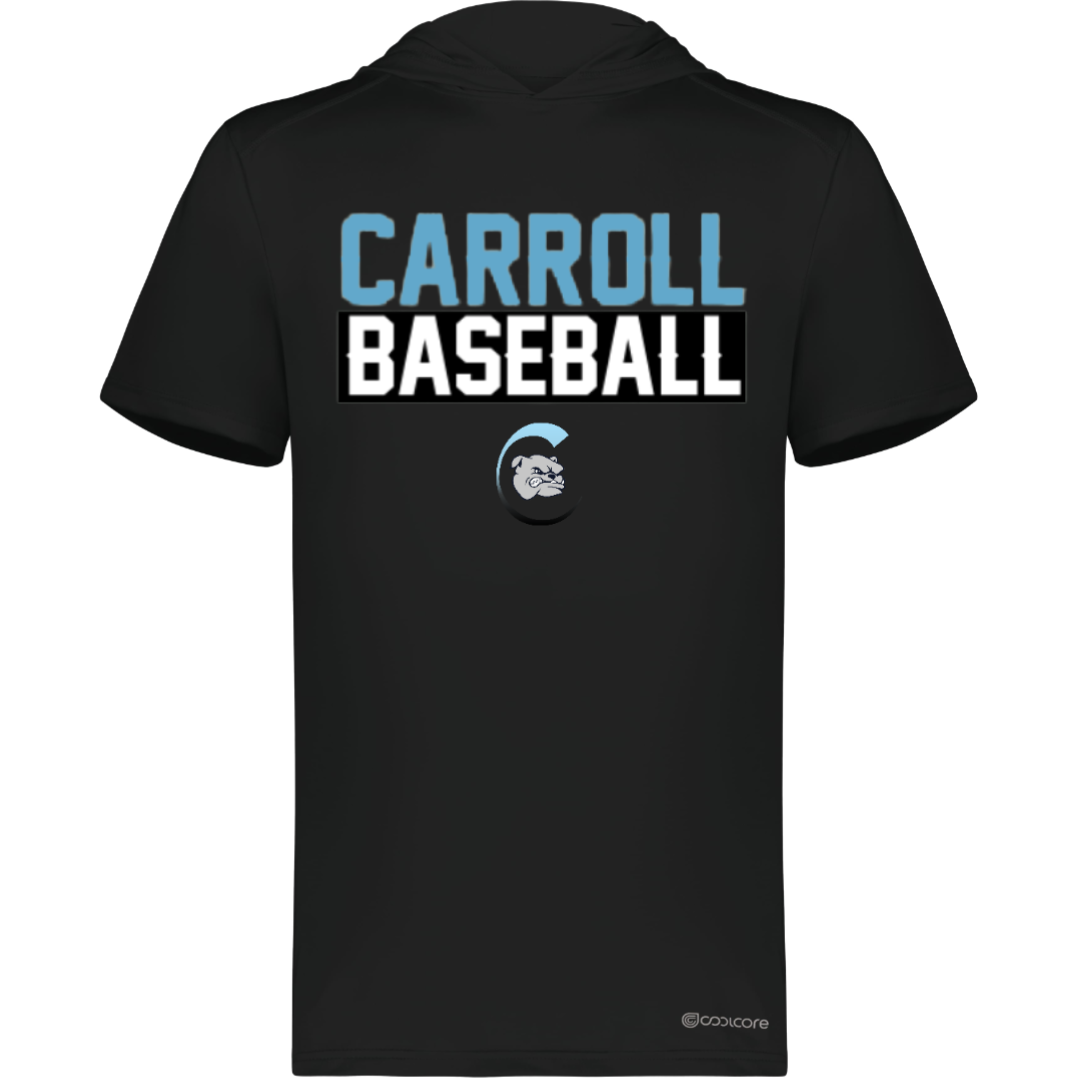 Carroll Baseball Short Sleeve Hoodie Powered by Coolcore®