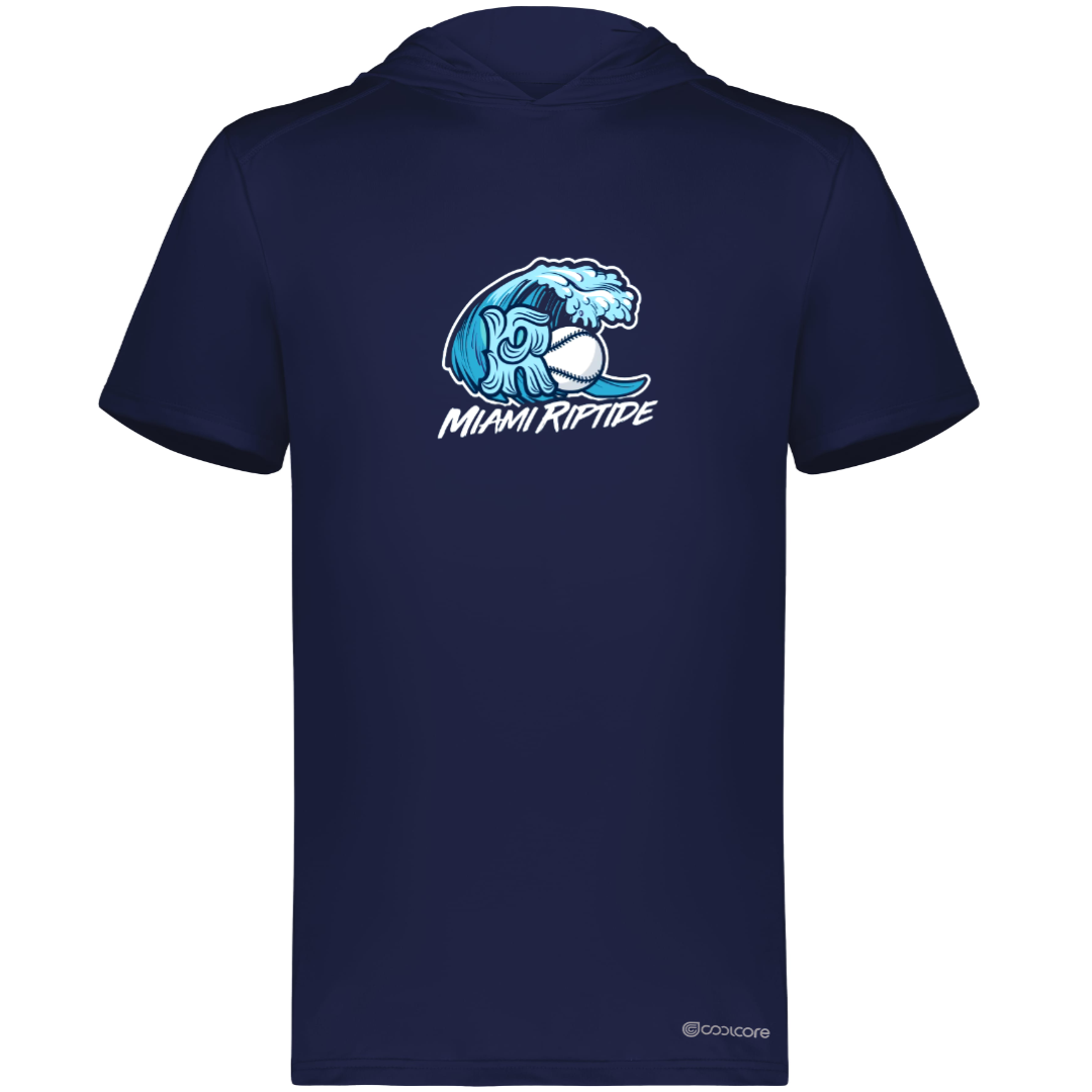 Miami Riptide Baseball Short Sleeve Hoodie Powered by Coolcore®