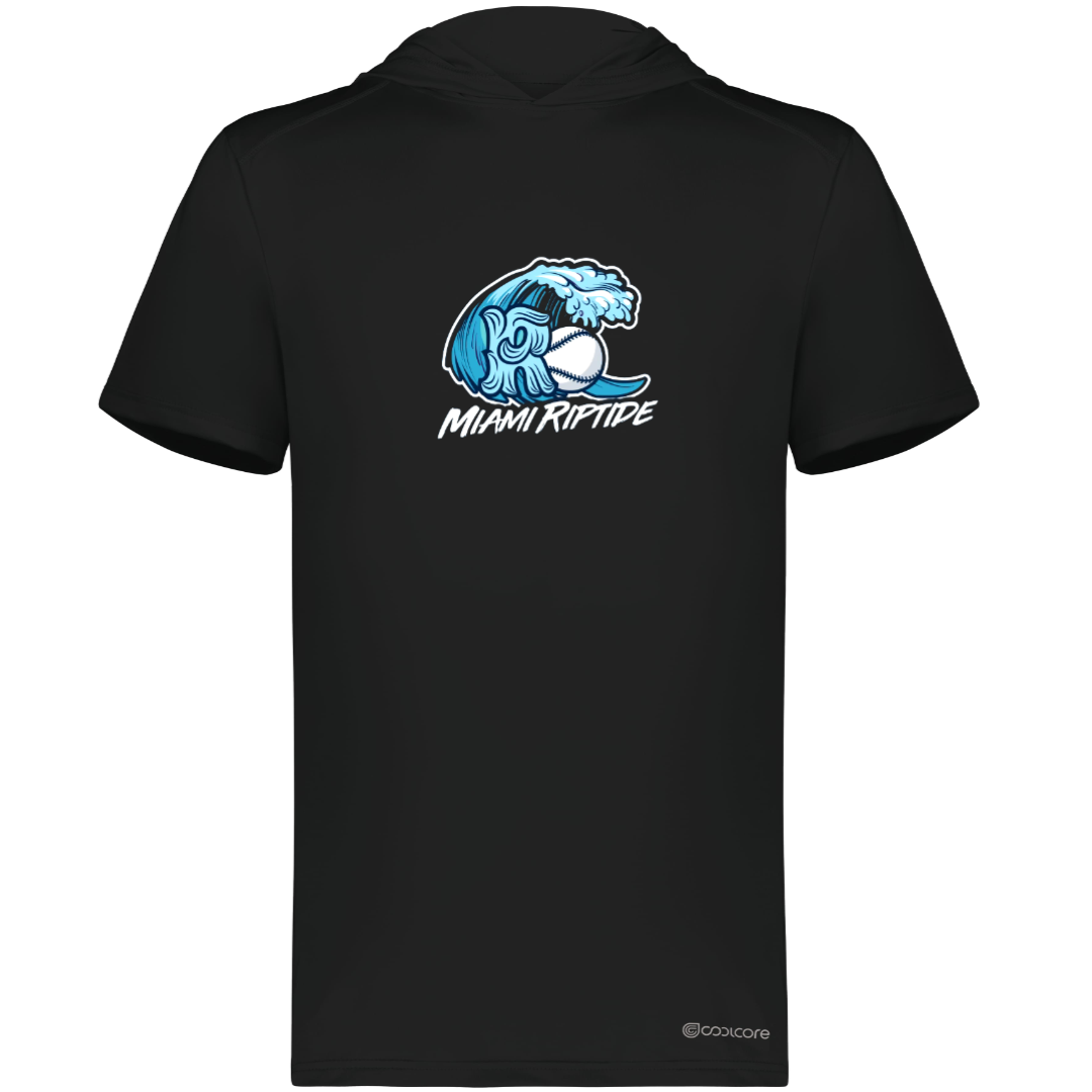 Miami Riptide Baseball Short Sleeve Hoodie Powered by Coolcore®