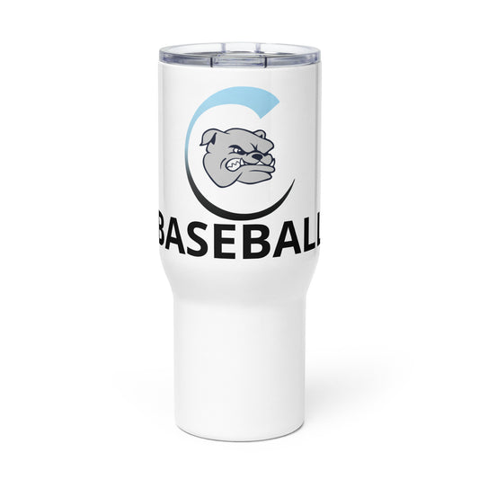 Carroll Baseball Travel mug with a handle