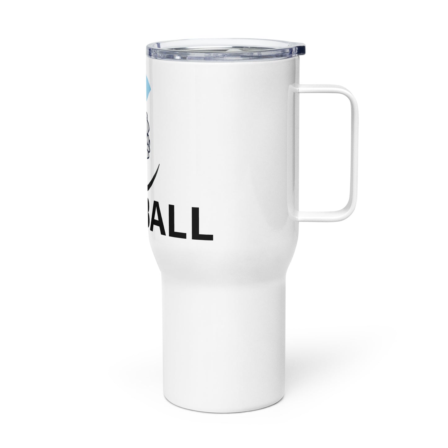 Carroll Baseball Travel mug with a handle