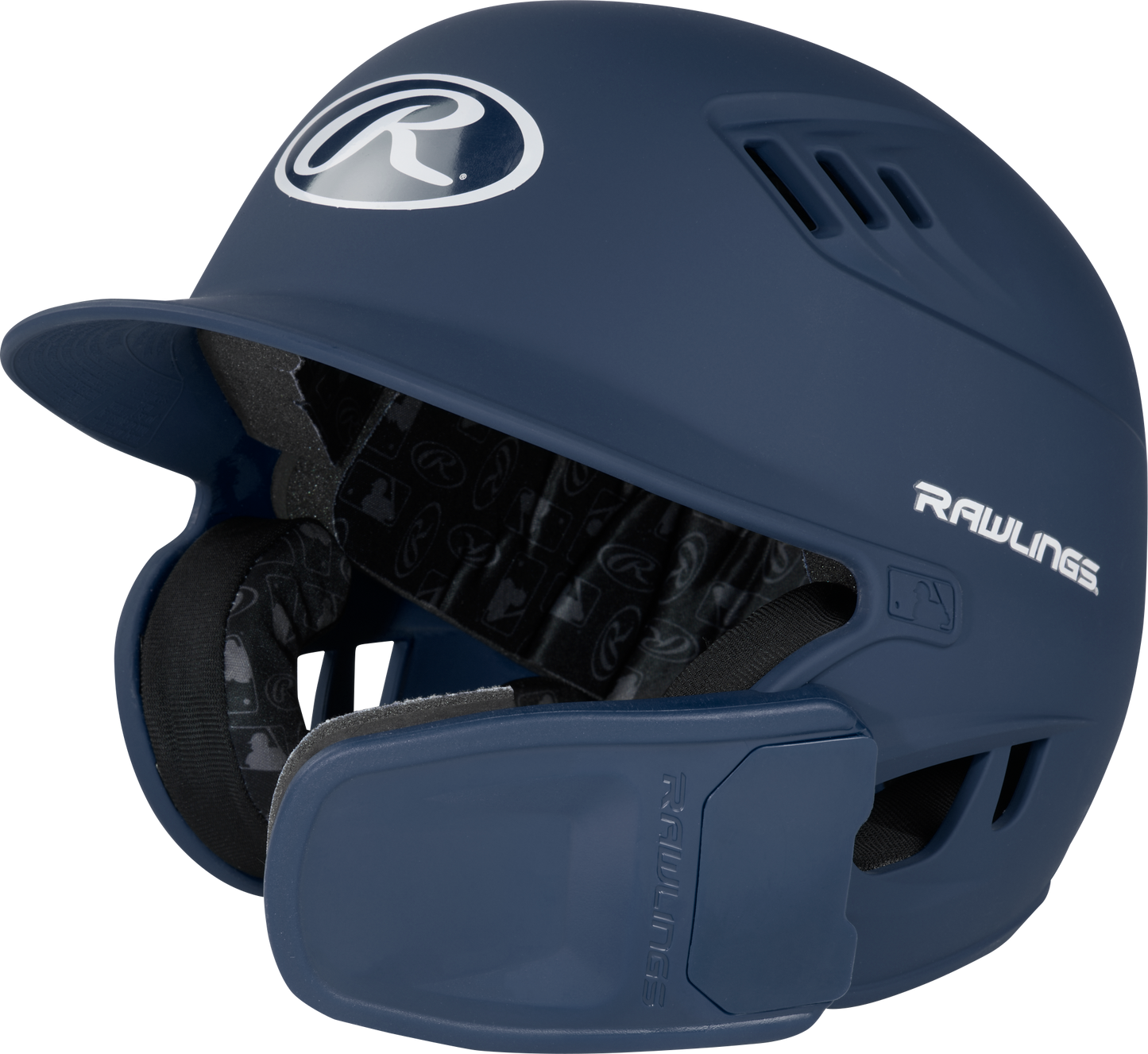 RAWLINGS R16 MATTE 1-TONE BASEBALL HELMET WITH REVERSIBLE EXTENSION Bat Club USA